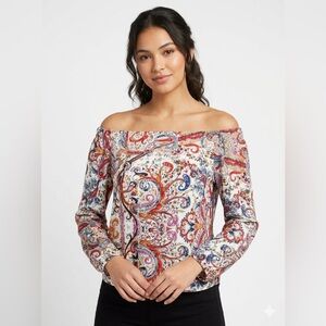 Paisley Off-Shoulder Women's Top